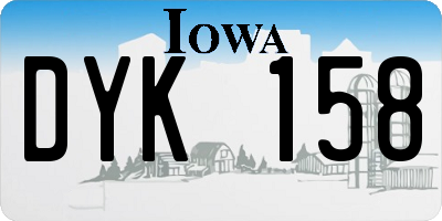 IA license plate DYK158