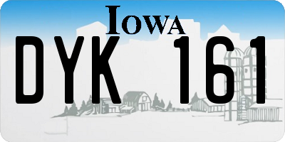 IA license plate DYK161