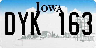 IA license plate DYK163