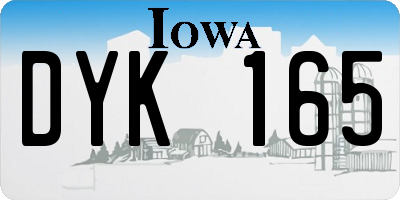 IA license plate DYK165