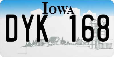 IA license plate DYK168