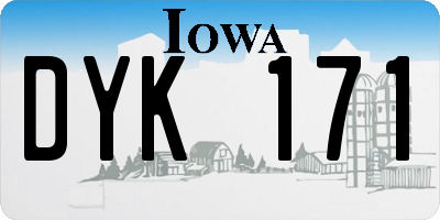IA license plate DYK171