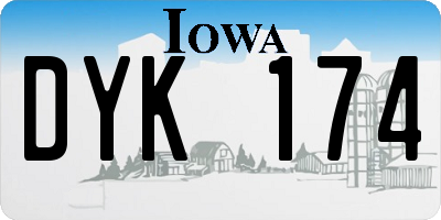 IA license plate DYK174