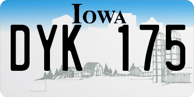 IA license plate DYK175