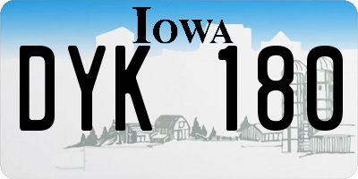 IA license plate DYK180