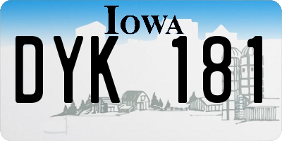 IA license plate DYK181