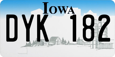 IA license plate DYK182