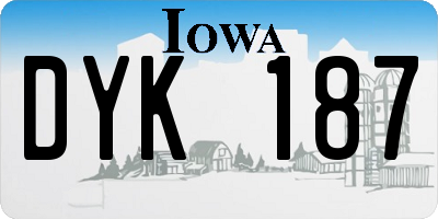 IA license plate DYK187