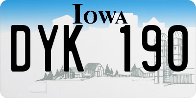 IA license plate DYK190