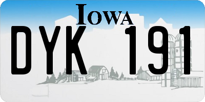 IA license plate DYK191
