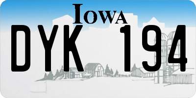 IA license plate DYK194