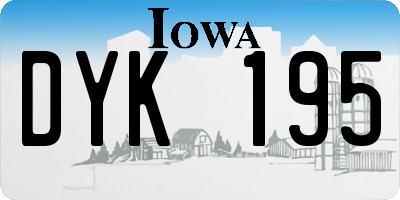 IA license plate DYK195