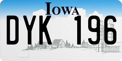 IA license plate DYK196