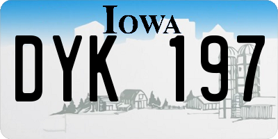 IA license plate DYK197