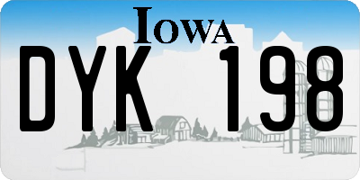 IA license plate DYK198