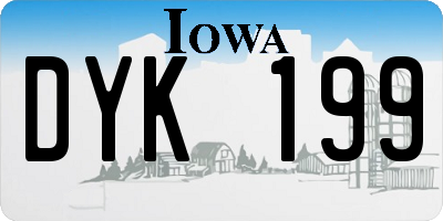 IA license plate DYK199