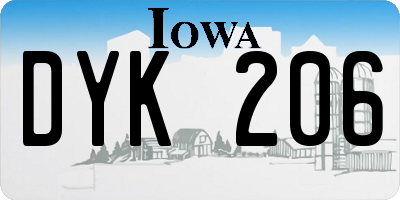 IA license plate DYK206
