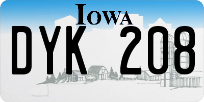 IA license plate DYK208