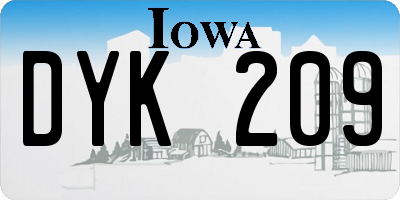 IA license plate DYK209