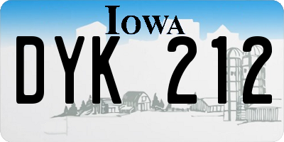 IA license plate DYK212