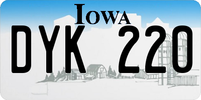 IA license plate DYK220