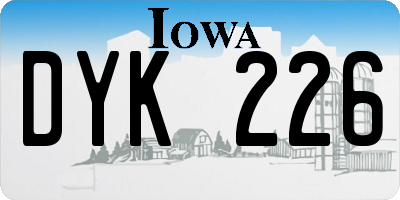 IA license plate DYK226