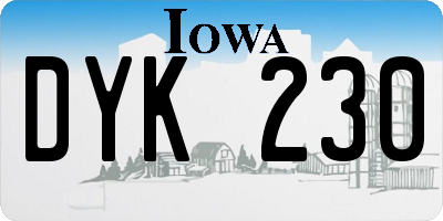 IA license plate DYK230