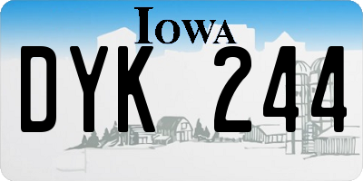 IA license plate DYK244
