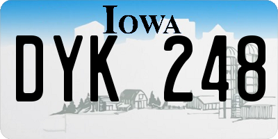 IA license plate DYK248