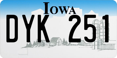 IA license plate DYK251