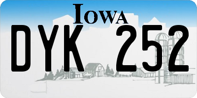 IA license plate DYK252