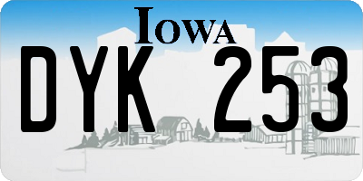 IA license plate DYK253