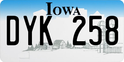 IA license plate DYK258