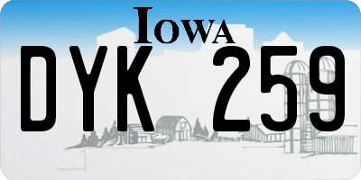 IA license plate DYK259