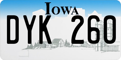 IA license plate DYK260