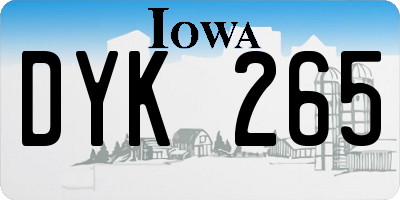 IA license plate DYK265