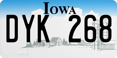 IA license plate DYK268