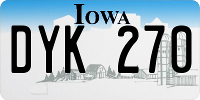 IA license plate DYK270