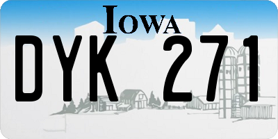 IA license plate DYK271