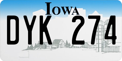 IA license plate DYK274