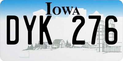 IA license plate DYK276
