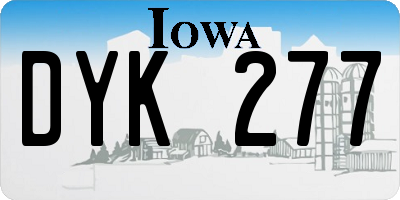 IA license plate DYK277