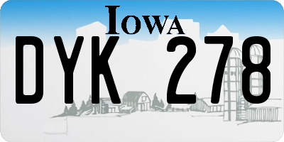 IA license plate DYK278