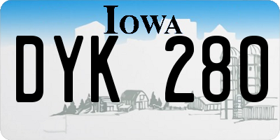 IA license plate DYK280