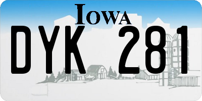 IA license plate DYK281
