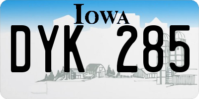 IA license plate DYK285