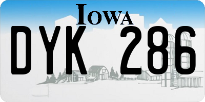 IA license plate DYK286