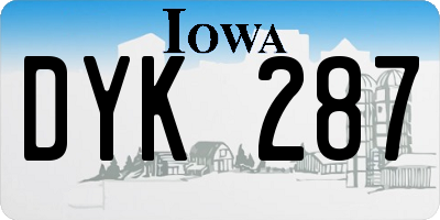 IA license plate DYK287