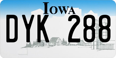 IA license plate DYK288