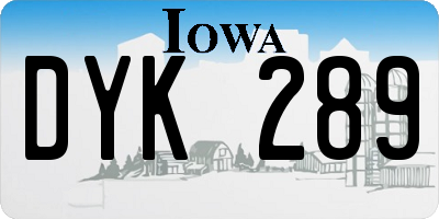 IA license plate DYK289